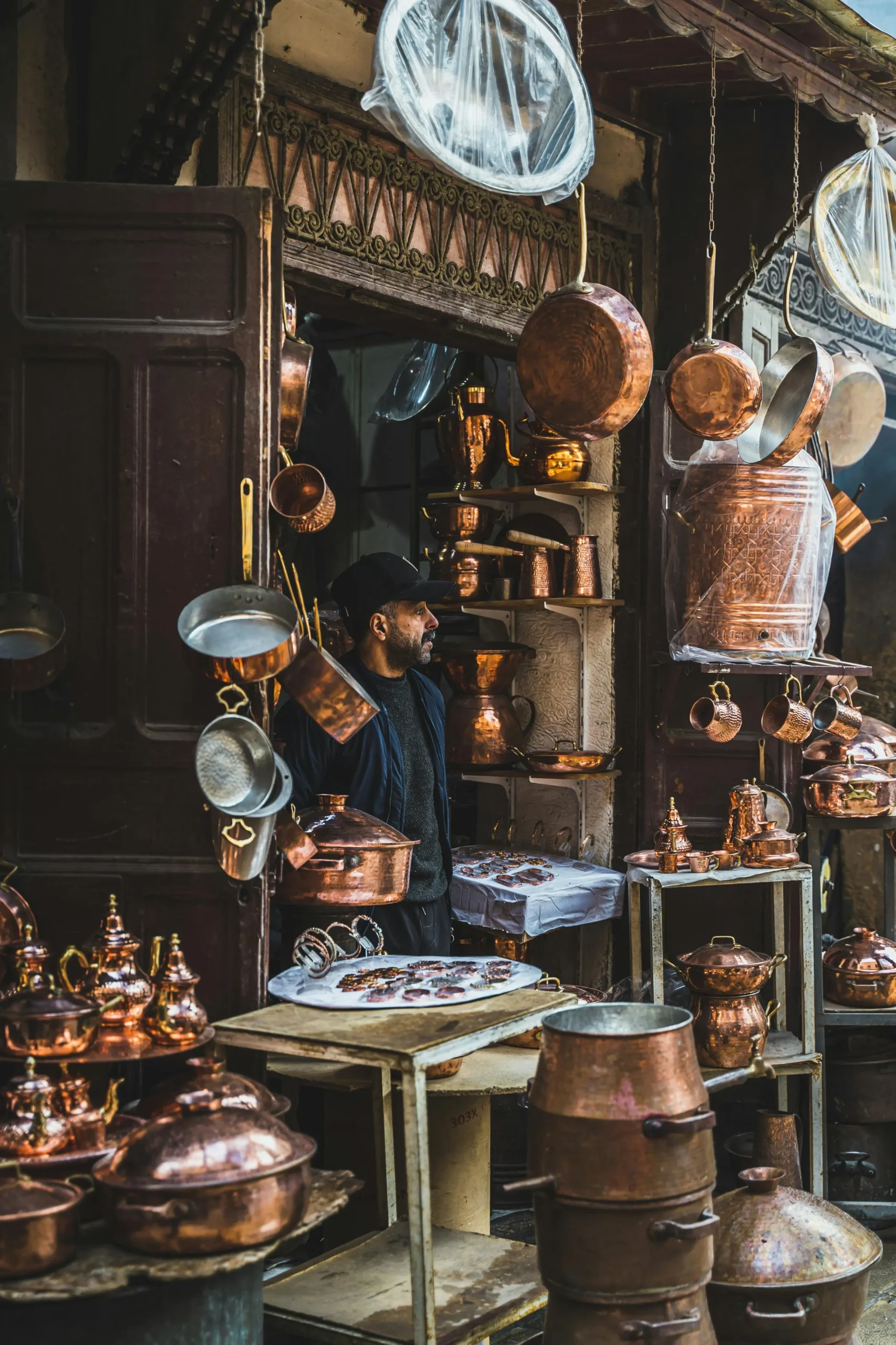 Copper vendor fes medina marrakech tour to fes